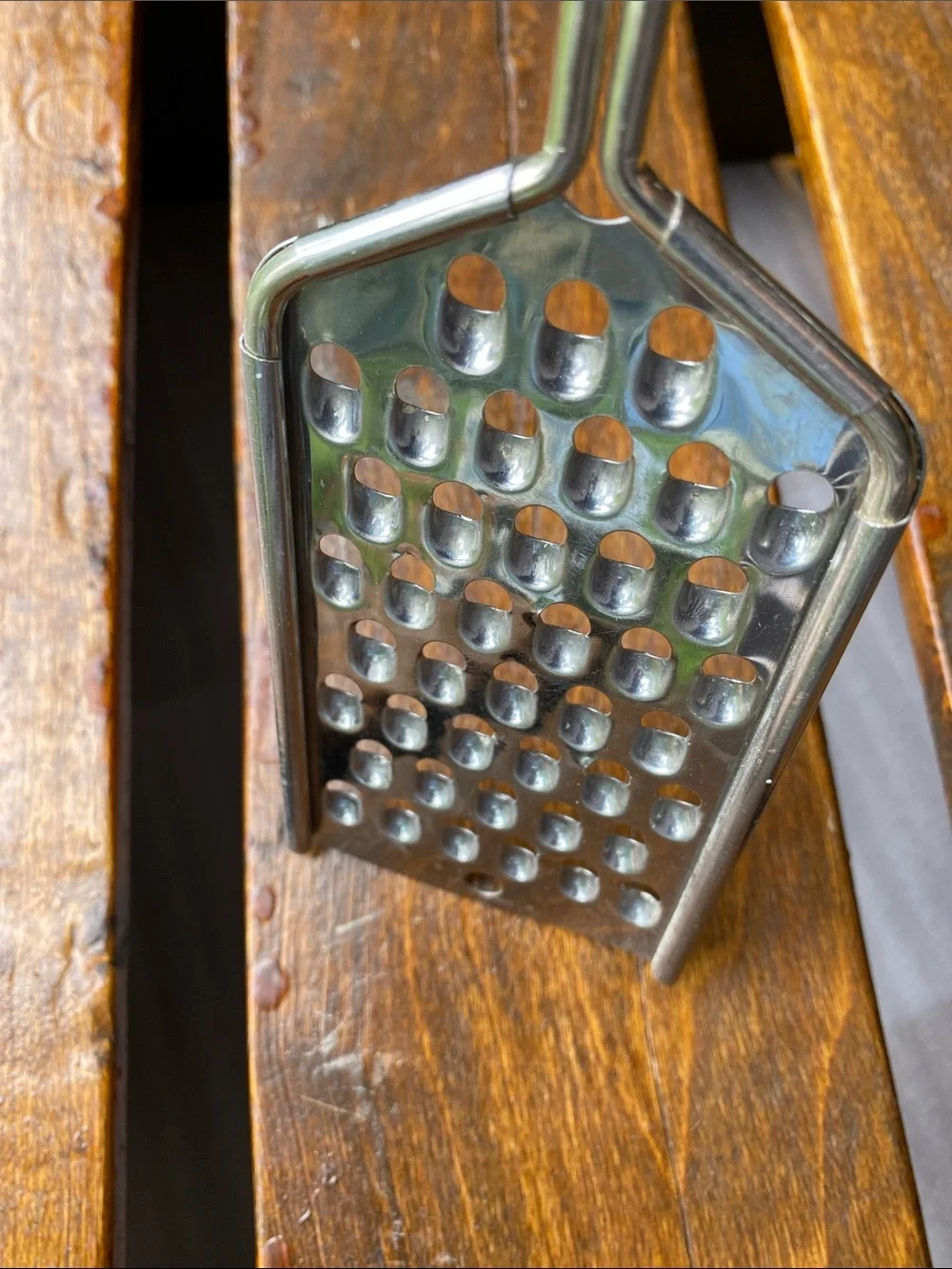 Vintage CURSIVE FOLEY Stainless Steel Handheld Grater - USA 1940s - 1950s MCM